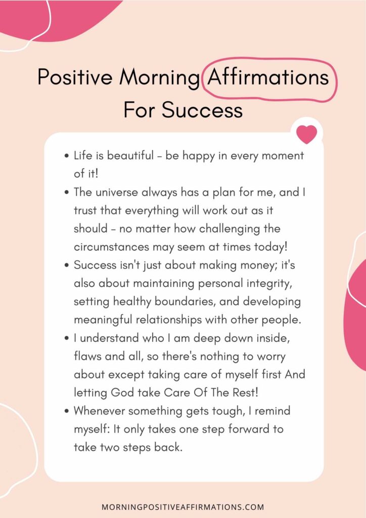 morning affirmations for success