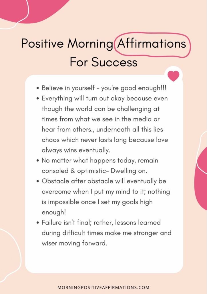 morning affirmations for success