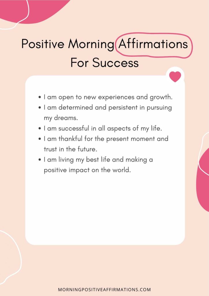 morning affirmations for success