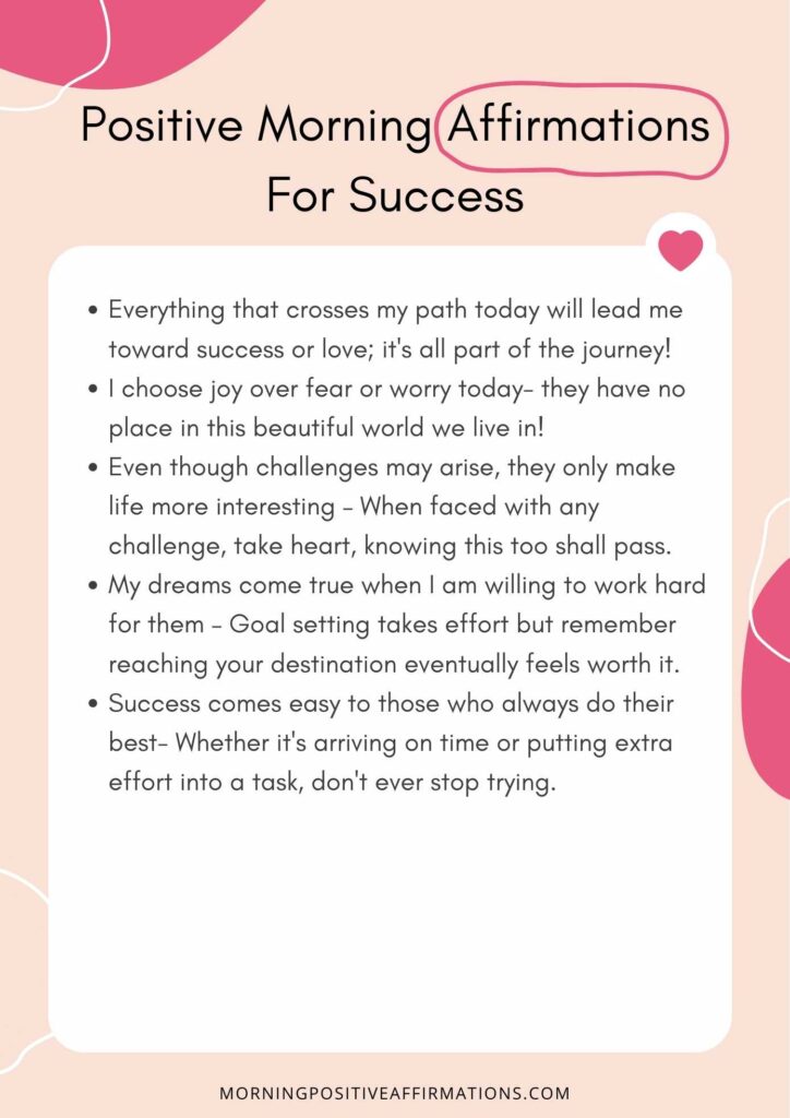 morning affirmations for success