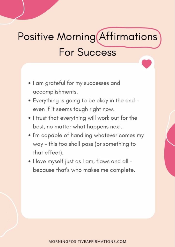 morning affirmations for success