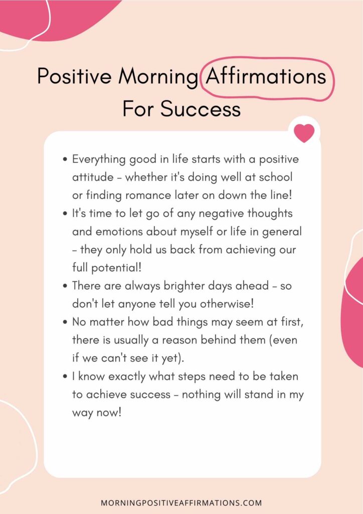 morning affirmations for success