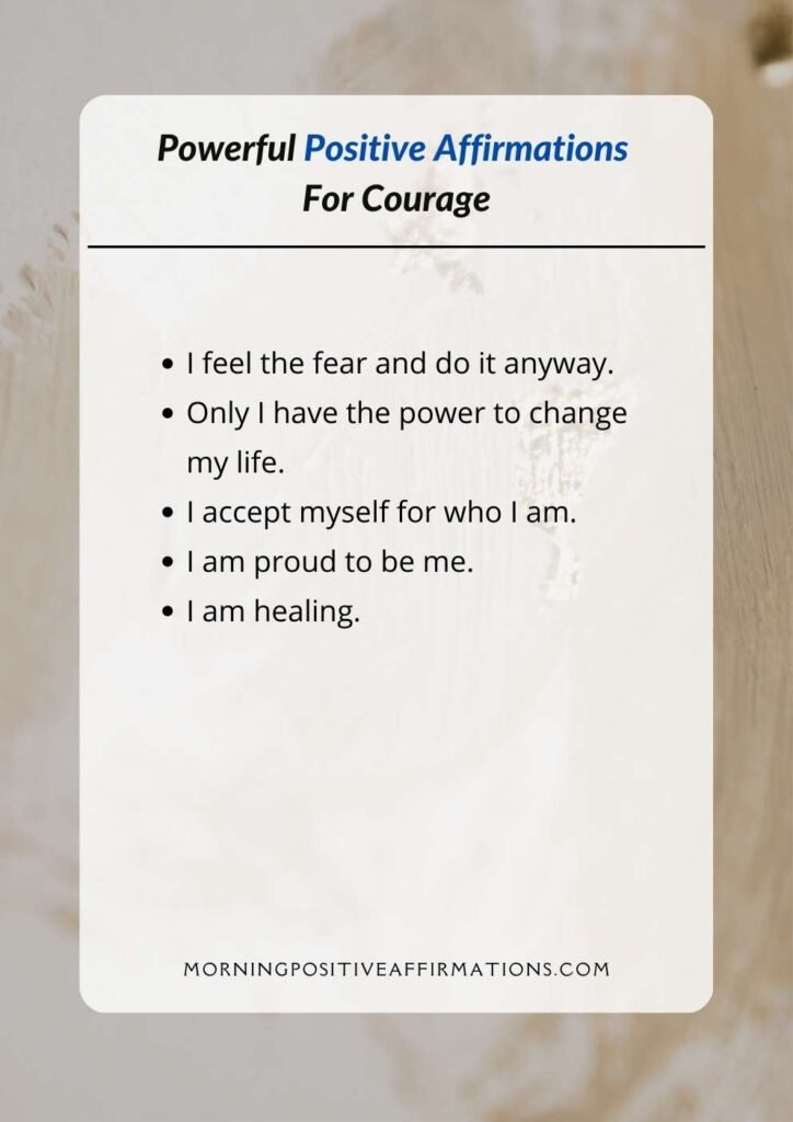 positive Affirmations for courage