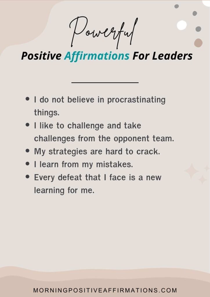 Affirmations For Leaders