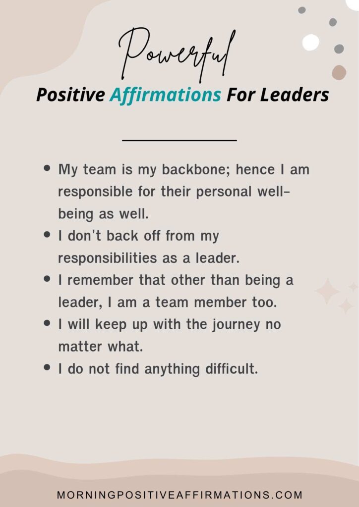 Affirmations For Leaders