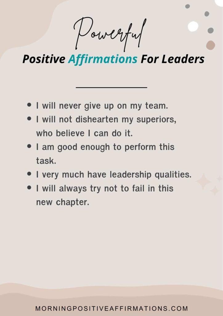 Affirmations For Leaders