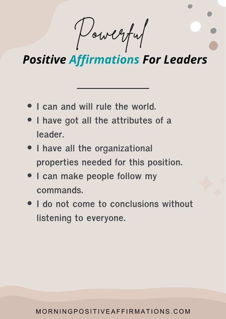 Affirmations For Leaders