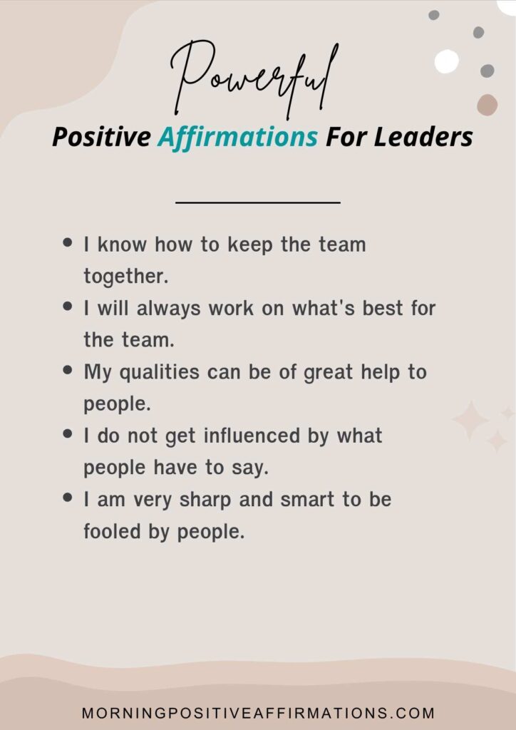 Affirmations For Leaders