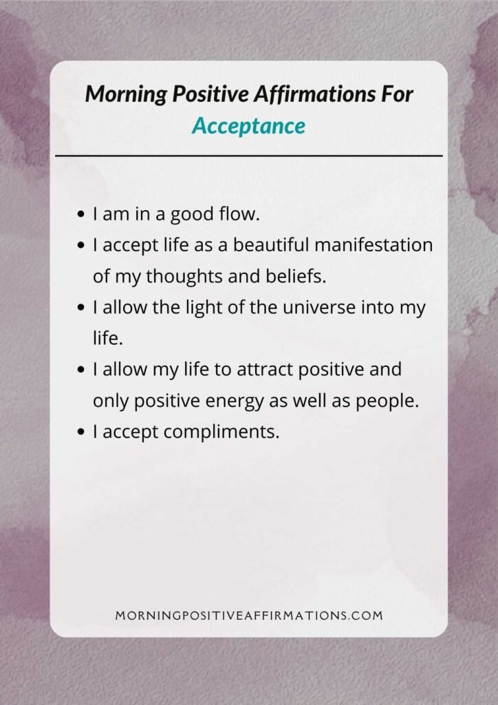 Morning Positive Affirmations For Acceptance