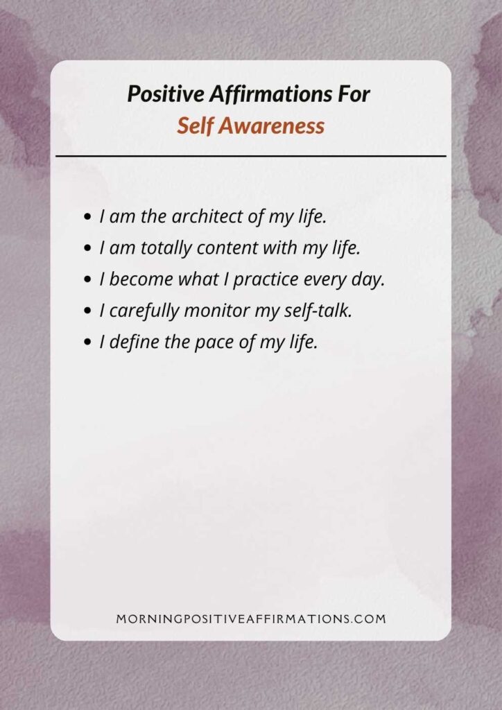 Positive Affirmations For Self Awareness