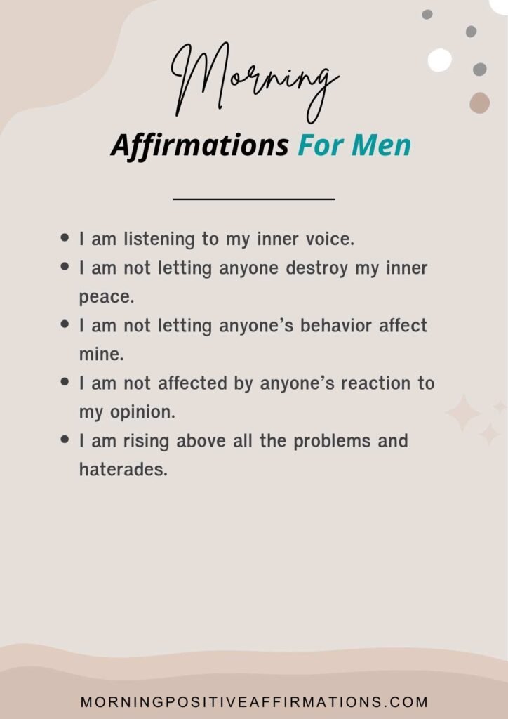 morning affirmations for men