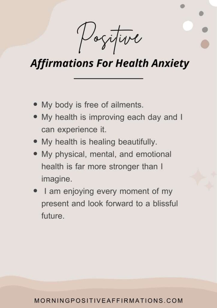 Affirmations For Health Anxiety