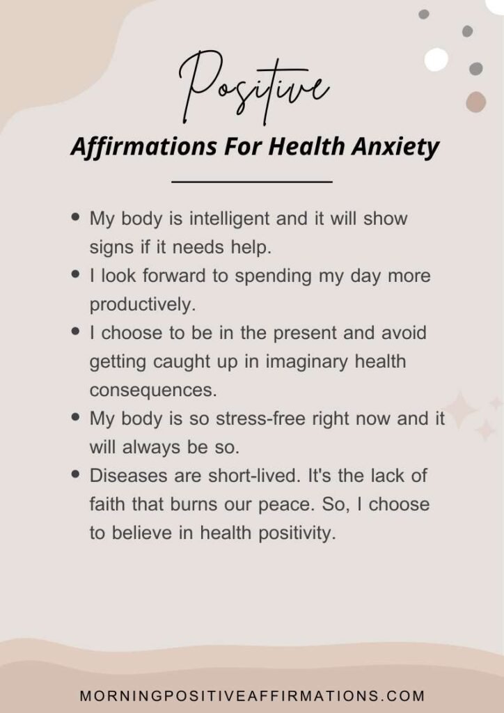 Affirmations For Health Anxiety