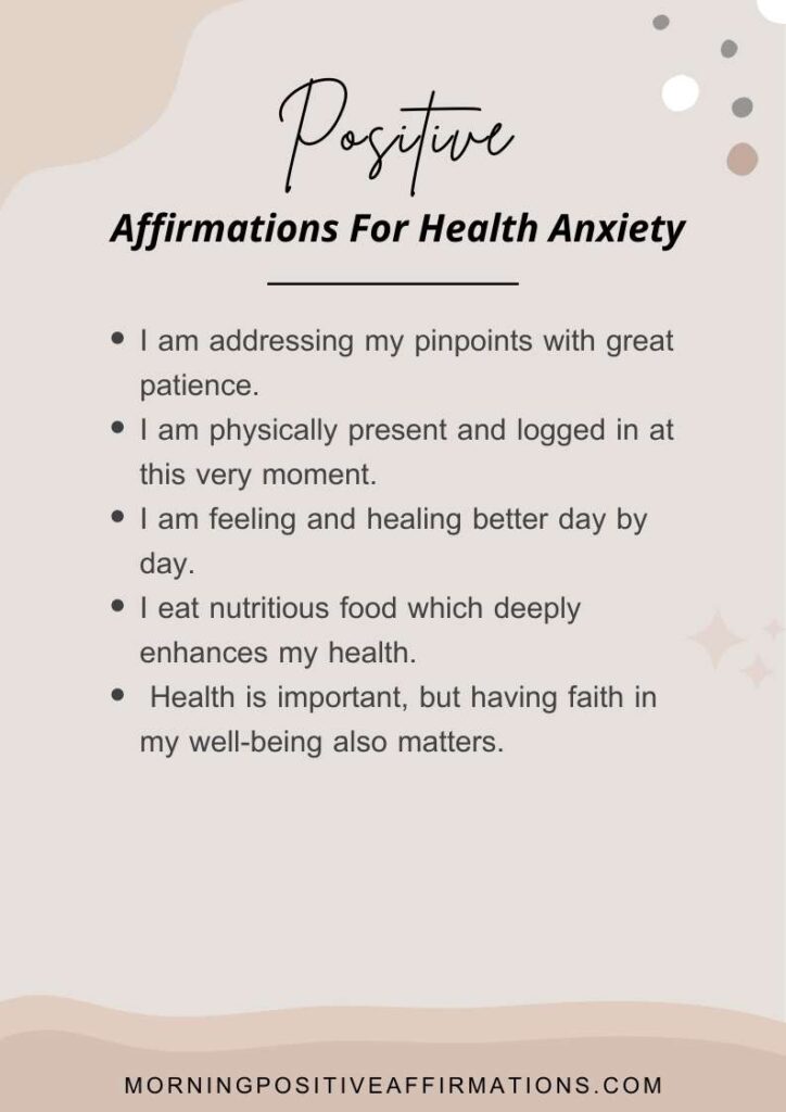 Affirmations For Health Anxiety