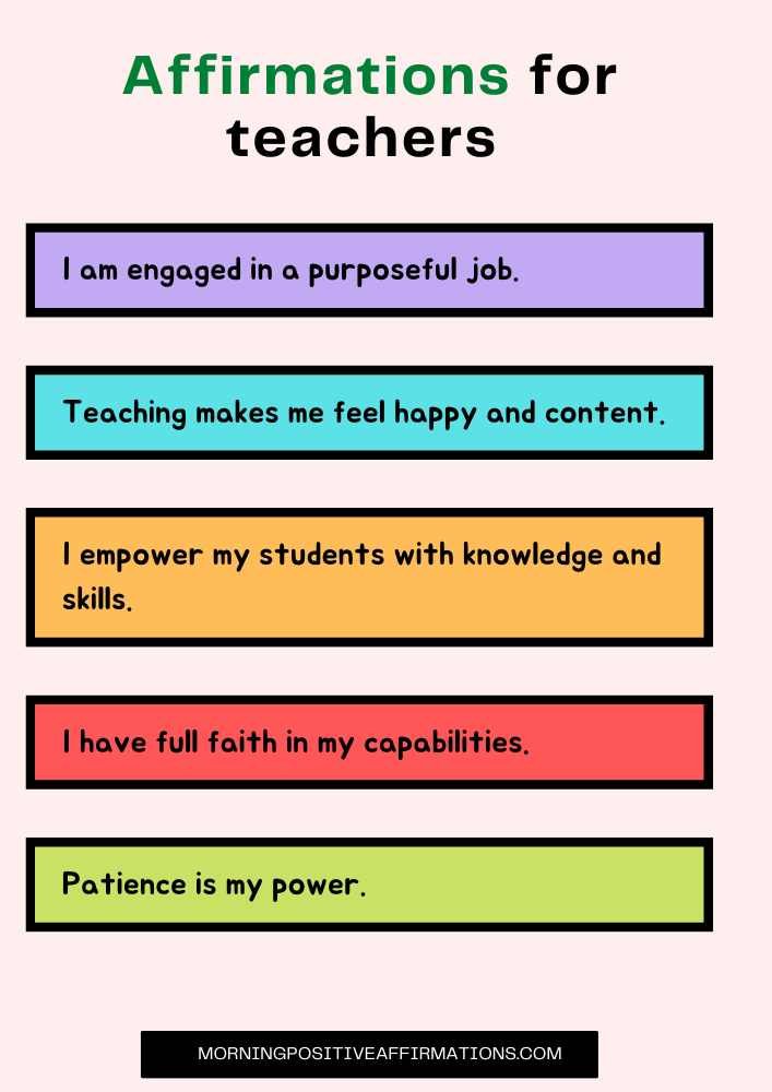 Affirmations for teachers 
