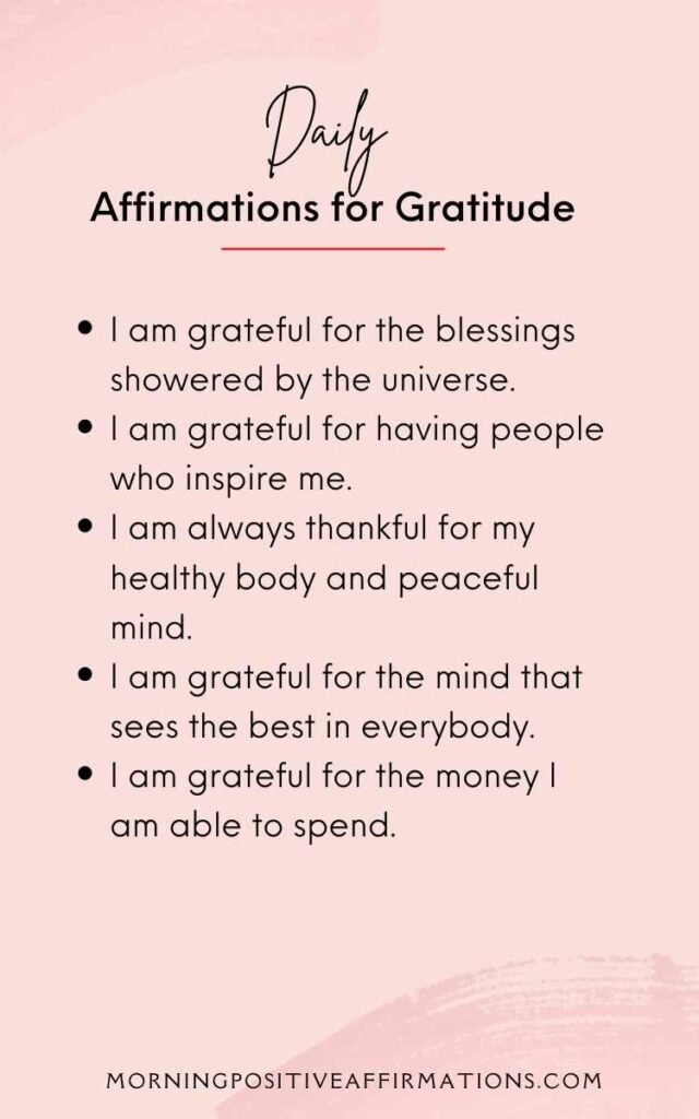 Daily Gratitude Affirmations