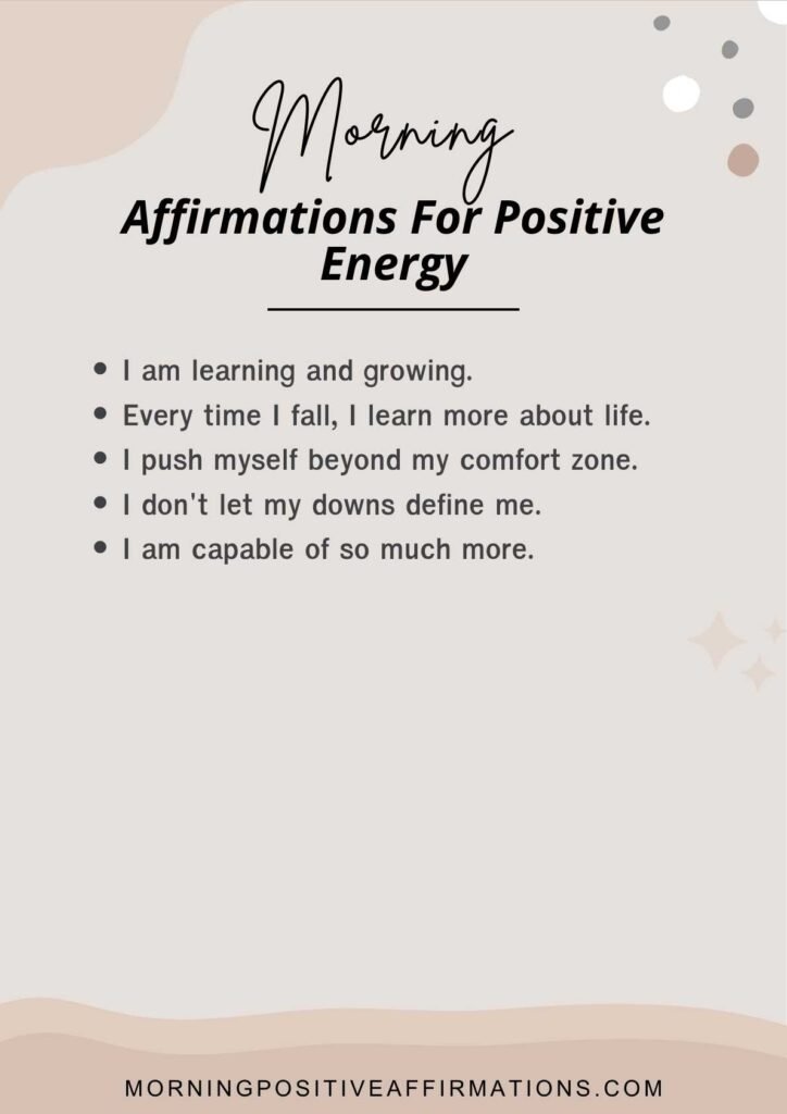 Morning Affirmations For Positive Energy