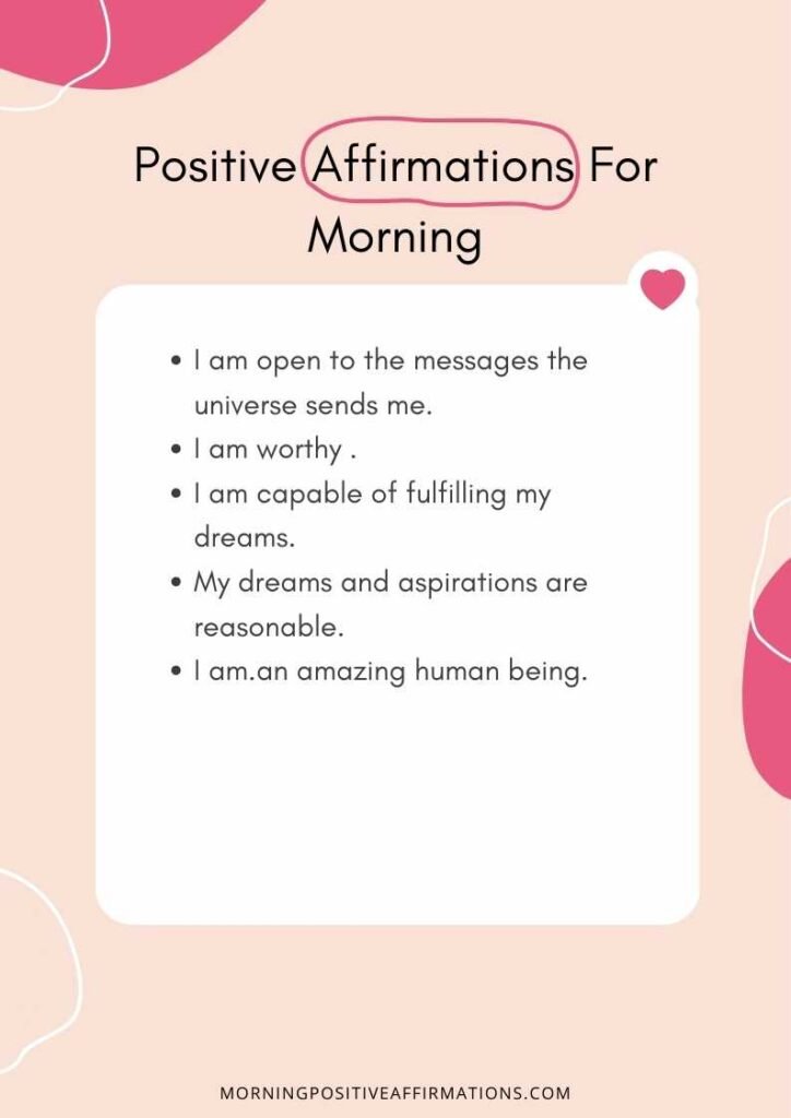 Positive Affirmations For Morning