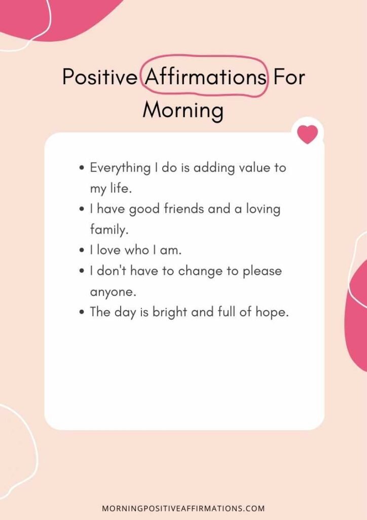 Positive Affirmations For Morning