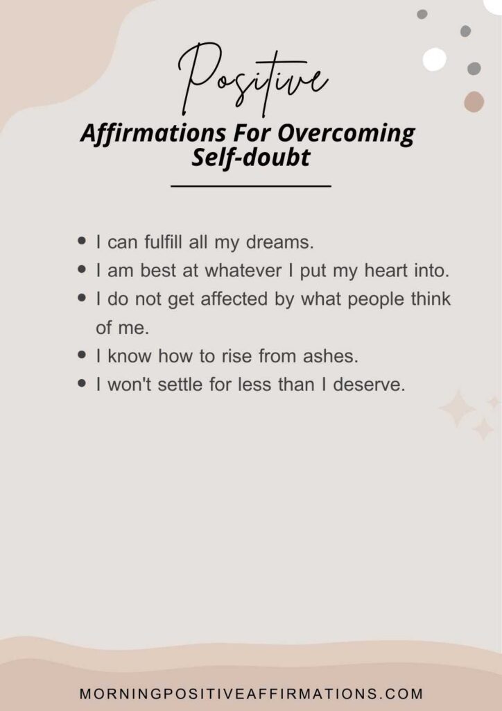 Positive Affirmations For Overcoming Self-doubt