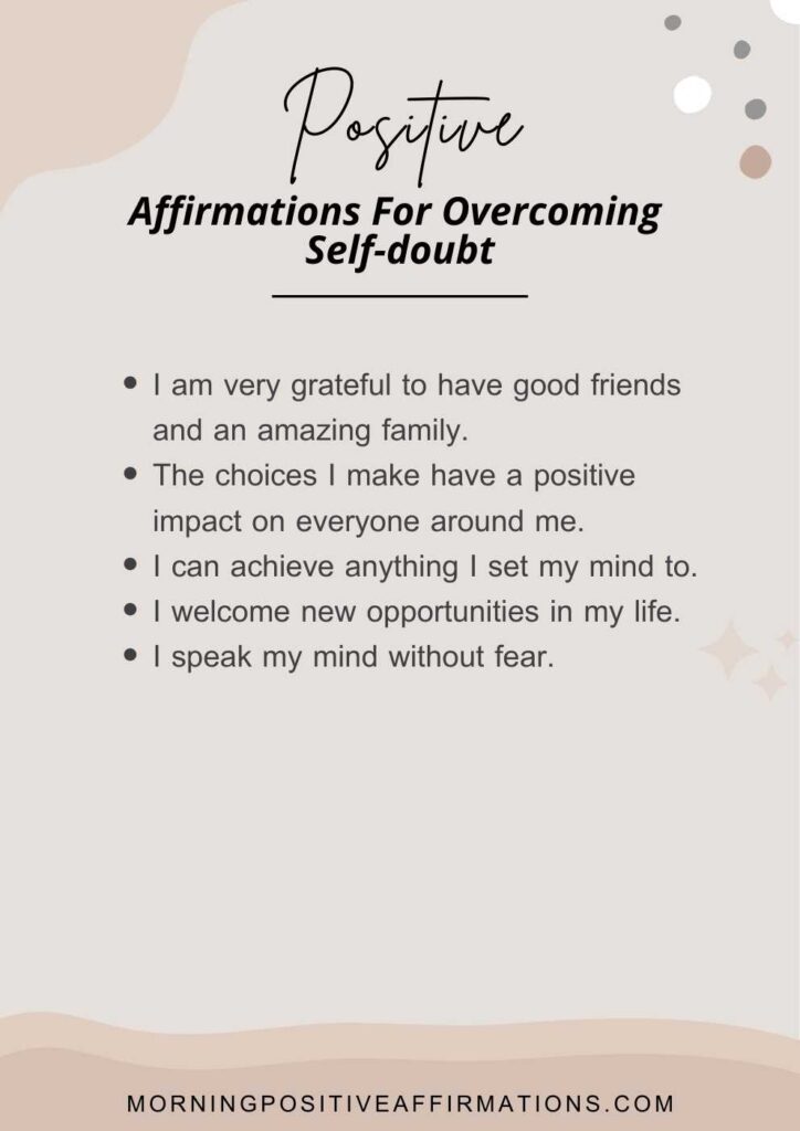 Positive Affirmations For Overcoming Self-doubt