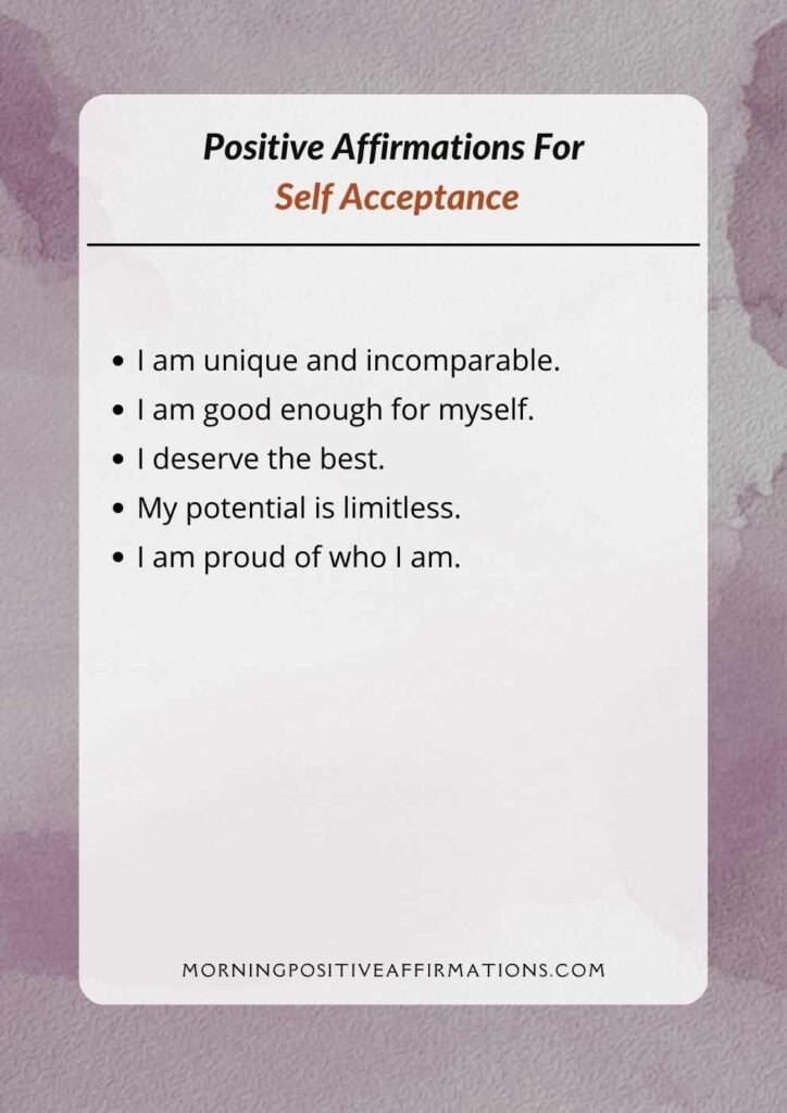 Positive Affirmations For Self Acceptance