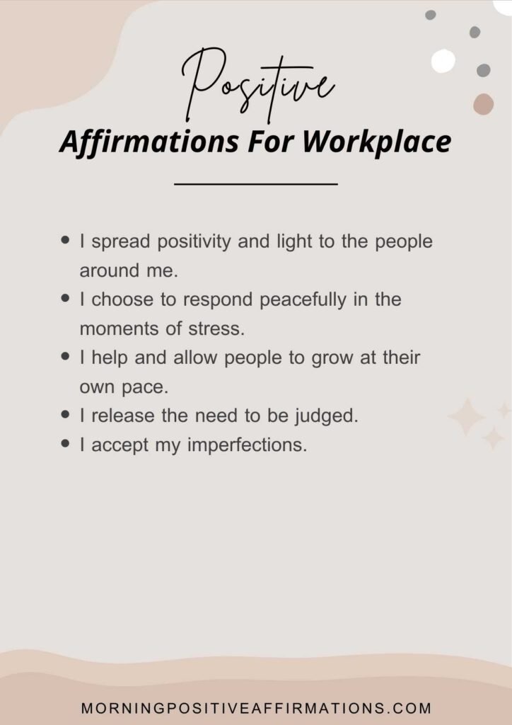 Positive Affirmations For Workplace