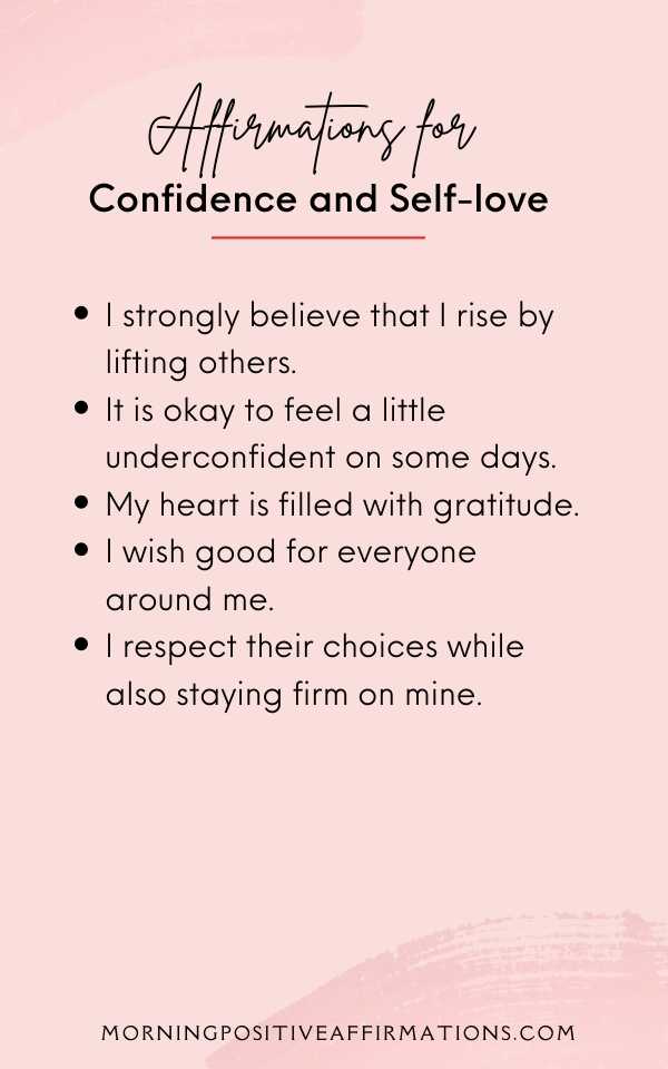 affirmations for confidence and self-love