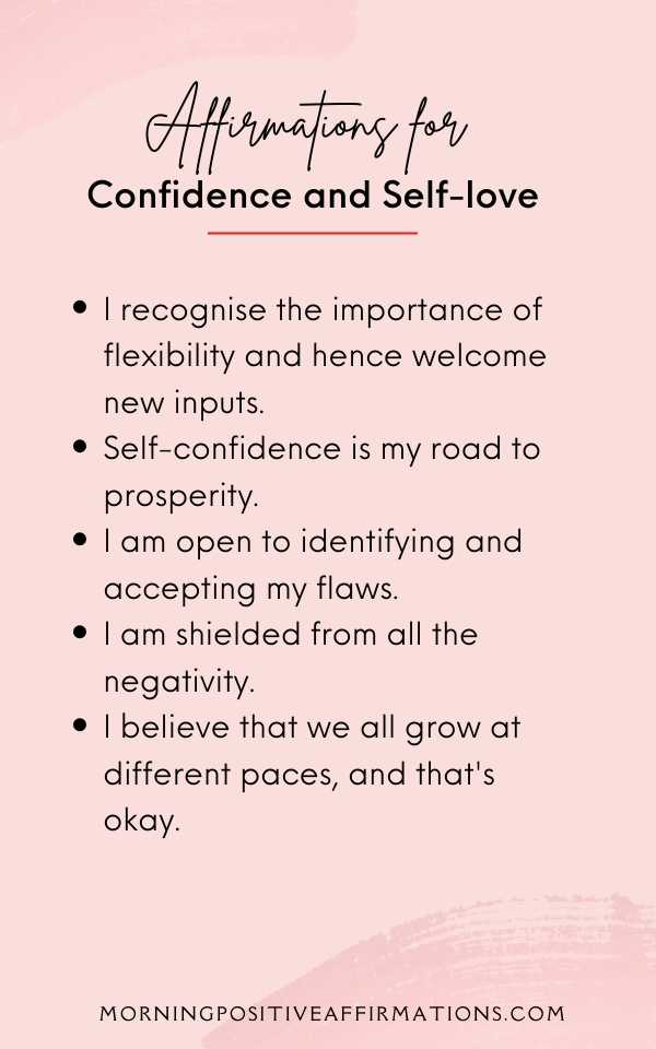 affirmations for confidence and self-love