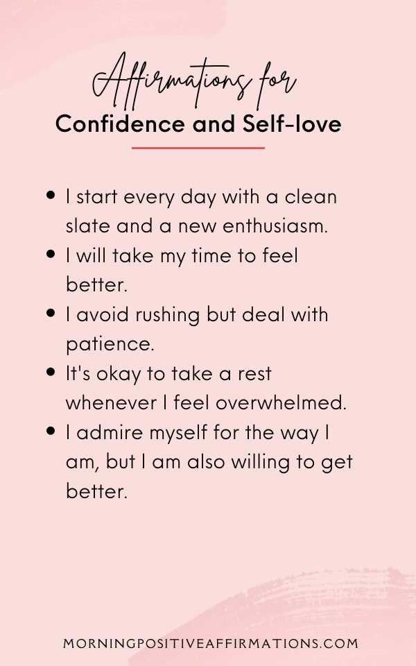 affirmations for confidence and self-love