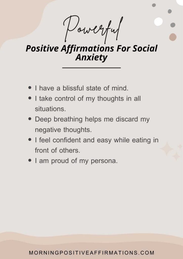 affirmations for social anxiety