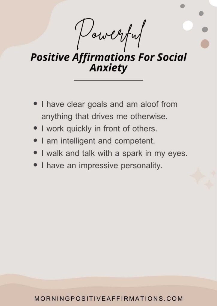 affirmations for social anxiety