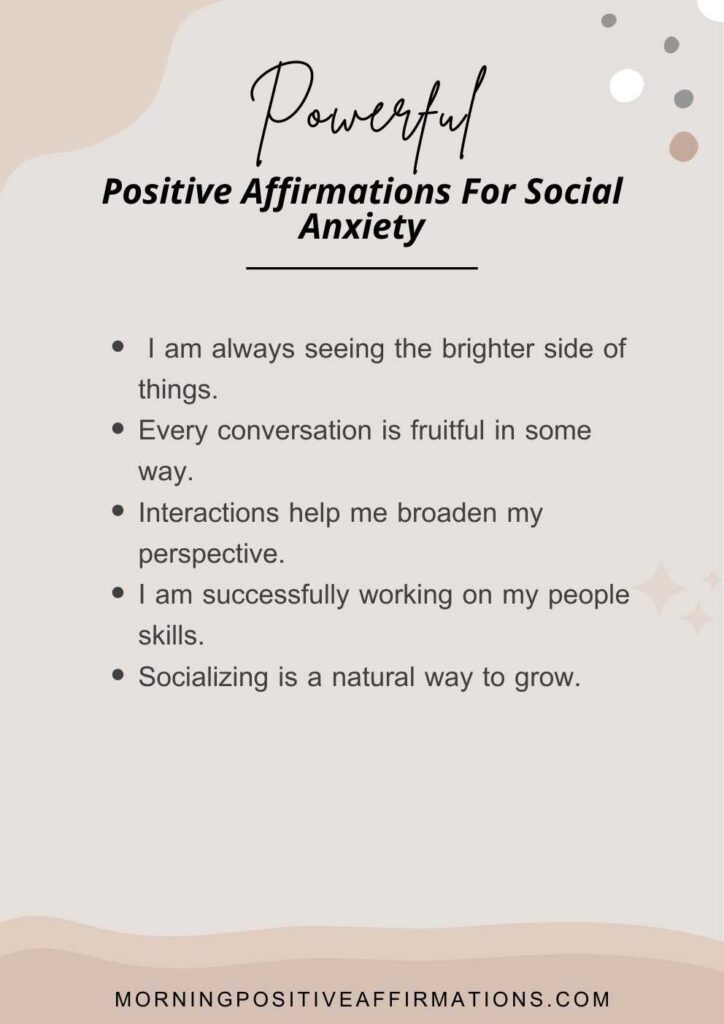 affirmations for social anxiety