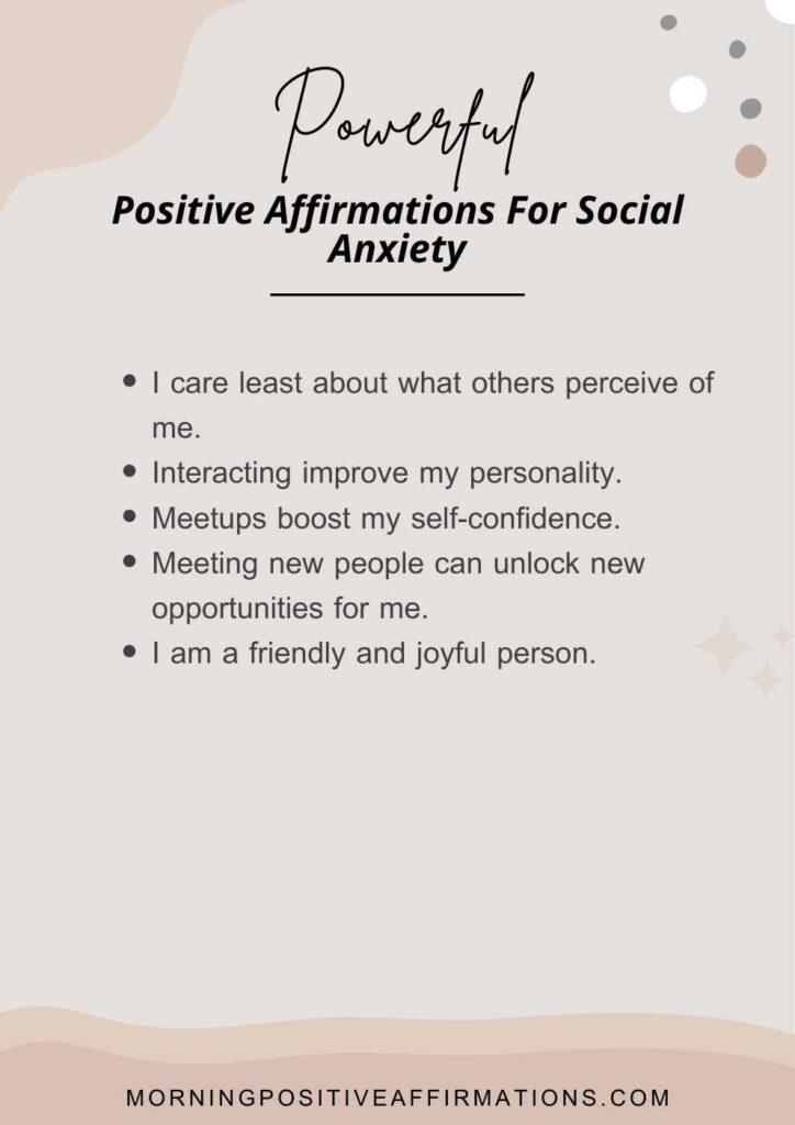 affirmations for social anxiety