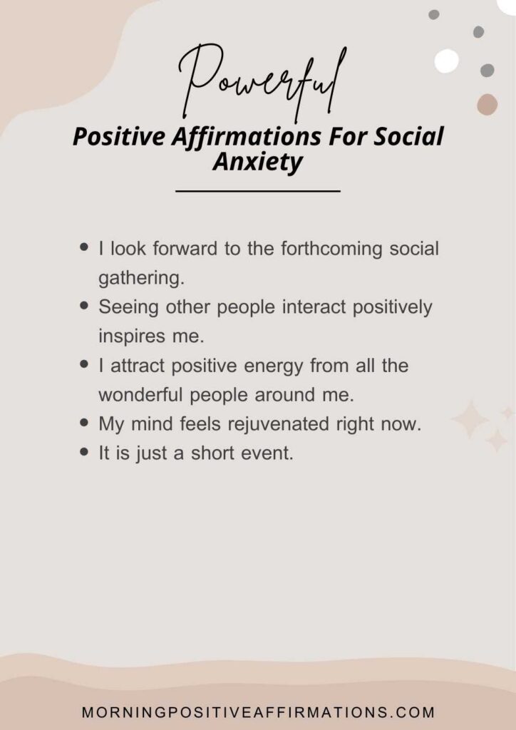 affirmations for social anxiety