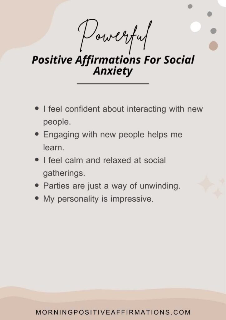 affirmations for social anxiety