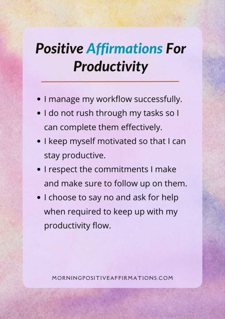 Affirmations For Productivity