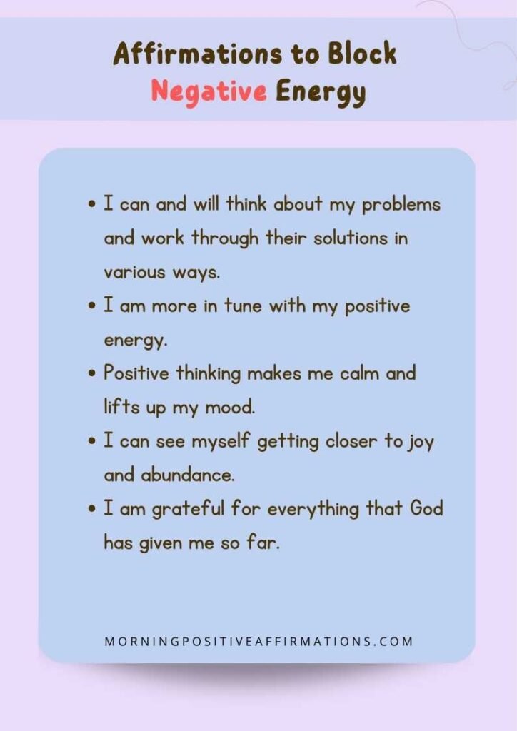 Affirmations to Block Negative Energy
