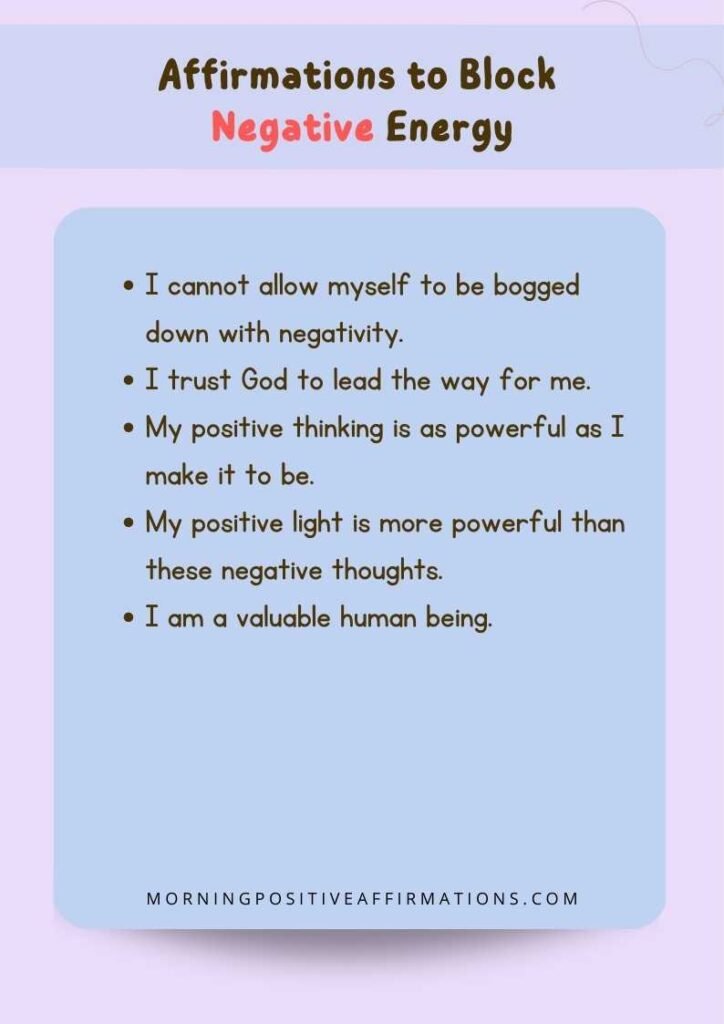 Affirmations to Block Negative Energy