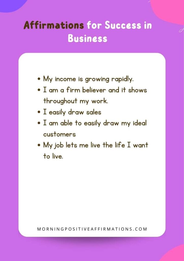 Affirmations for Success in Business