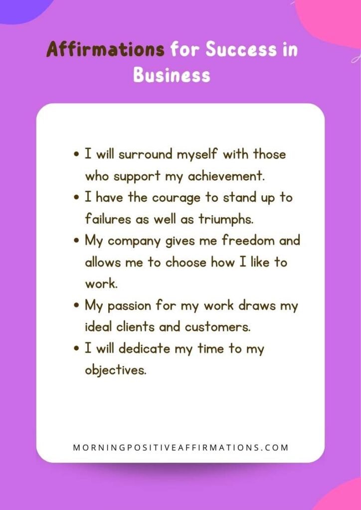 Affirmations for Success in Business