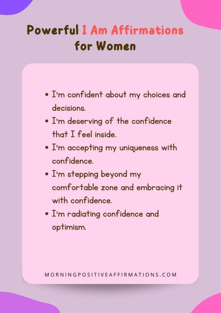 I Am Affirmations for Women