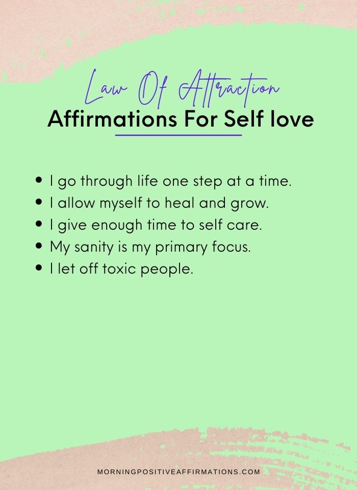 Law Of Attraction Affirmations For Self love