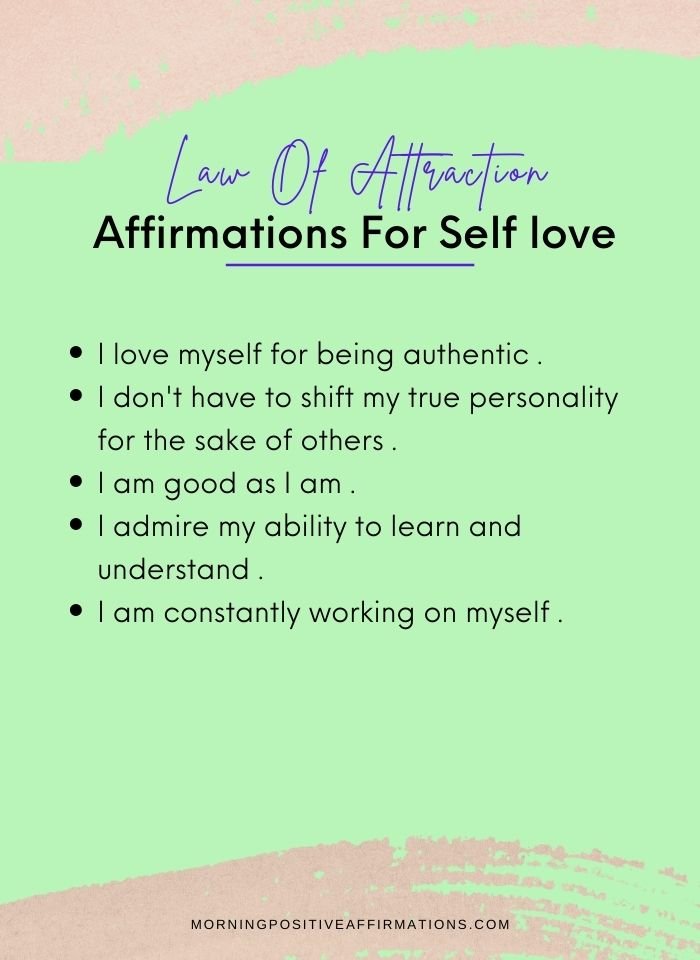 Law Of Attraction Affirmations For Self love