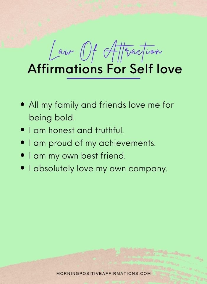 Law Of Attraction Affirmations For Self love