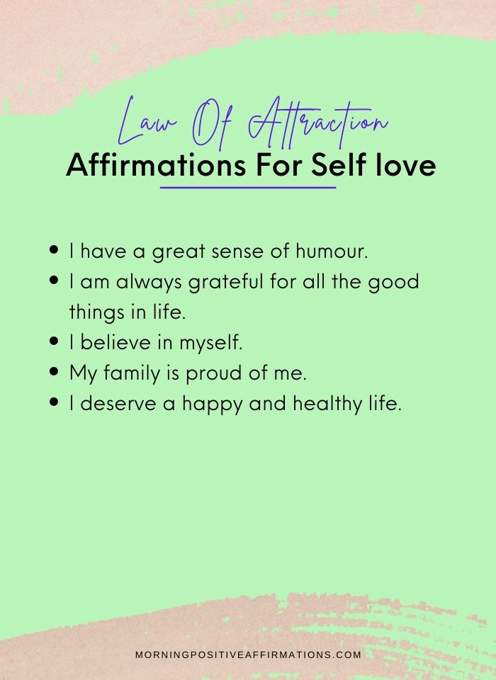 Law Of Attraction Affirmations For Self love