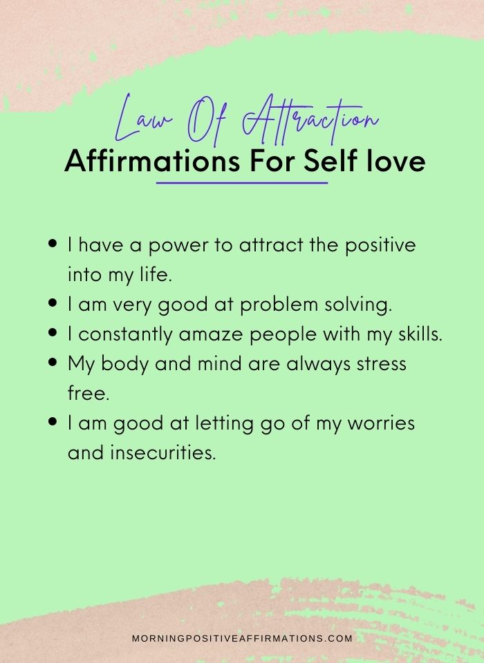 Law Of Attraction Affirmations For Self love