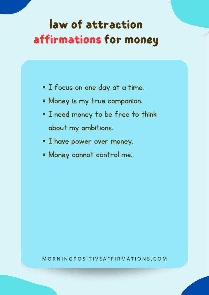 law of attraction affirmations for money