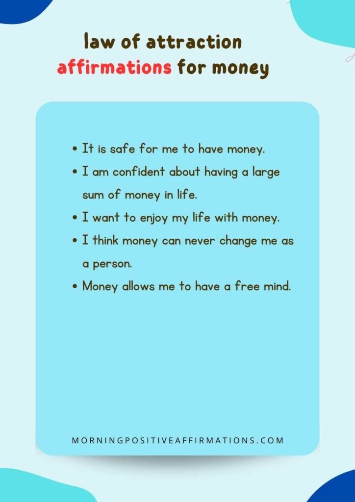 law of attraction affirmations for money