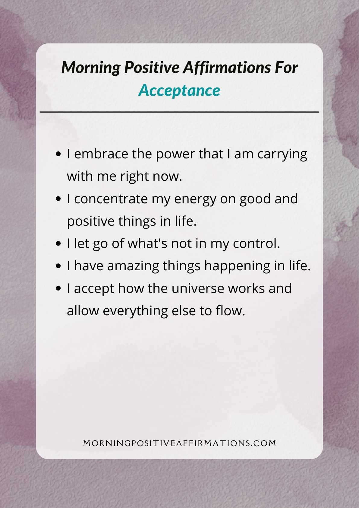 50+ Morning Positive Affirmations For Acceptance